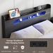 Bed Frame Queen Size, Wood Platform Bed Frame With Storage LED Light Headboard And 2 USB , Noise Free,No Box Spring Needed And Easy Assembly Tool,Large Under Bed Storage,Black_maomaolike.com