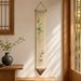 ThreadBloom Studio Green Maple And Goldfish Embroidered Vertical Wall Hanging, 100% Ramie And Walnut Wood, 110 Cm Summer Decor_maomaolike.com