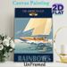 America's Cup Sailing Painting Poster, Vintage Retro 1934 Rainbow Yacht With Sailors On Sea Poster, Classic Nautical Artwork, Ideal For Home Office_maomaolike.com