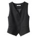 Women's Clothing fashion waist short vest jacket in summer high-end temperament V-neck white suit vest_maomaolike.com