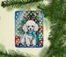 White Toy Poodle Christmas Reindeer Porcelain Ornament Christmas Tree Hanging Decorations For Home Christmas Holiday, Rectangle, Gift, Multicolor_maomaolike.com