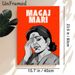 "MAGAJ MARI" Typographic Figure Painting Poster, Vibrant Retro Comic Style Poster, Bold Orange Background With Monochrome Weary Figure, Eye-catching_maomaolike.com
