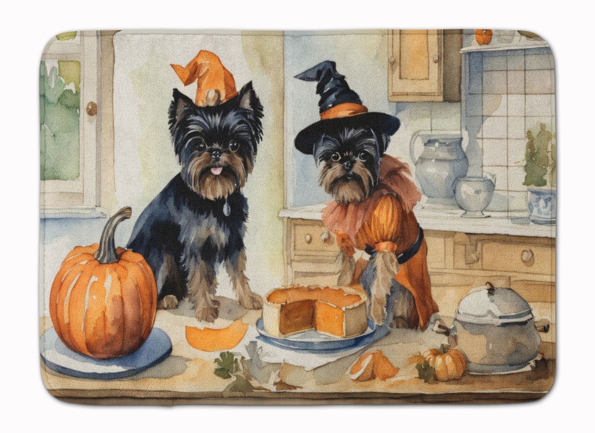 Affenpinscher Fall Kitchen Pumpkins Memory Foam Kitchen Mat Machine Washable Anti-Fatigue Mat Cushion Comfort Bath Mat Or Kitchen Rug_maomaolike.com