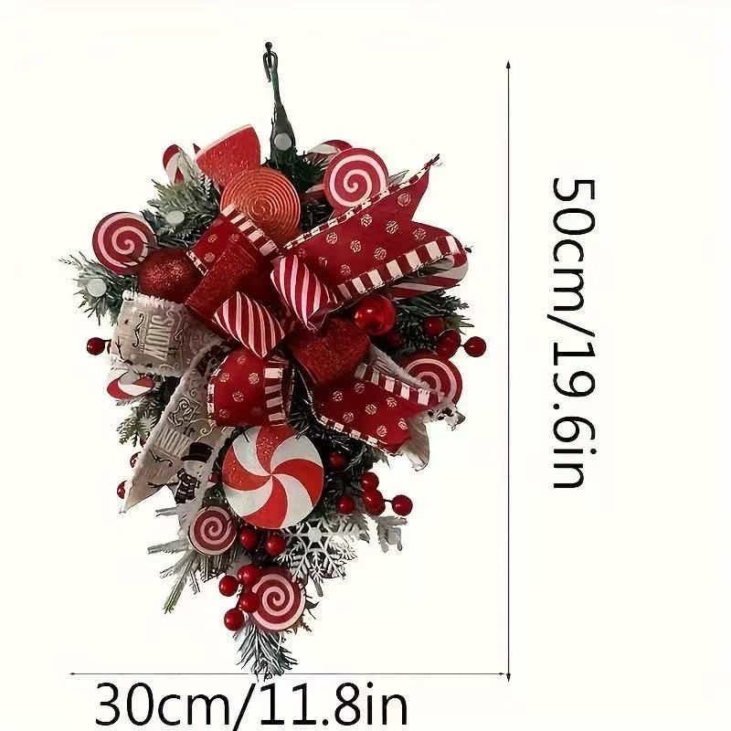 Creative Christmas Upside-Down Tree, Christmas Door Hanging, Christmas Candy Tree Alternative Decoration_maomaolike.com
