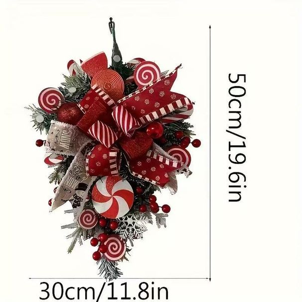 Creative Christmas Upside-Down Tree, Christmas Door Hanging, Christmas Candy Tree Alternative Decoration_maomaolike.com