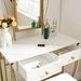Vanity Mirror Table Set, Makeup Desk Vanity With Stool, Vintage Bedroom Vanity Lots Storage Dressing Table White For Women And Girls_maomaolike.com