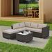 Patio Furniture, Outdoor Furniture, Seasonal PE Wicker Furniture, 4 Set Wicker Furniture With Tempered Glass Coffee Table_maomaolike.com