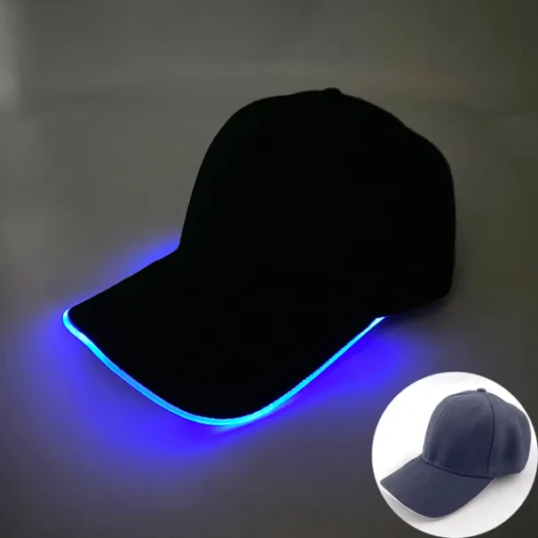 Hot Sale Fashion Glowing Baseball Cap LED Hiphop Club Props Fluorescent Light Up Hat DJ Music Supplies Costume_maomaolike.com