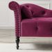 Aijia 60.6" Velvet Chaise Lounge Buttons Tufted Nailhead Trimmed Solid Wood Legs With 1 Pillow,Burgundy (Left Arm Design As Shown In The Picture)_maomaolike.com