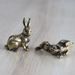 Vintage Copper-Plated Metal Little Lucky Desktop Small Ornament Twelve Zodiac Rabbit Tea Pet Creative Decoration Craft_maomaolike.com