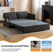 Adult Sleeper Chair Bed, 3-in-1 Convertible Sofa Chair Bed Pull-out Sofa Bed, Convenient Folding Tray Table With USB And Type-C Charging Ports Modern Loveseat For Living Room,DARK-GREY,Fabric_maomaolike.com