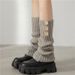 Wool knitted socks JK leg socks pile socks calf socks women's autumn and winter thick warm mid-tube socks_maomaolike.com