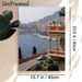 Coastal City & Vintage Car Painting Poster, Serene Scenic Bay & Ornate Architecture Poster, Elegant Coastal Urban Landscape Adds Tranquil Vibe, Ideal_maomaolike.com