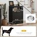Pet Feeder Station Storage Cabinet, Dog Food Storage Container With Dog Raised Bowls, Watering Supplies, Black_maomaolike.com