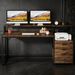 Computer Desk, Ergonomic Office Desk With Drawers & Monitor Stand_maomaolike.com