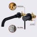 Wall Mount Faucet For Bathroom Sink Or Bathtub, Single Handle 2 Holes Brass Rough-in Valve Included, Matte Black_maomaolike.com