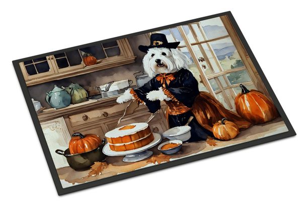 Coton De Tulear Fall Kitchen Pumpkins Doormat Front Door Mat Indoor Outdoor Rugs For Entryway, Non Slip Washable Low Pile, 24H X 36W_maomaolike.com