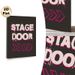 Stage Door Themed Painting Poster, Grunge Style Typography Poster, Bold Distressed Light Pink Lettering With Bright Pink Arrows, Suitable For Theater_maomaolike.com