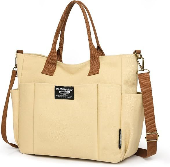 Tote Bag With Zipper Tote Bag For Women Canvas Crossbody Bag Shoulder Bag Satchel Hobo Bag Messenger Bag_maomaolike.com