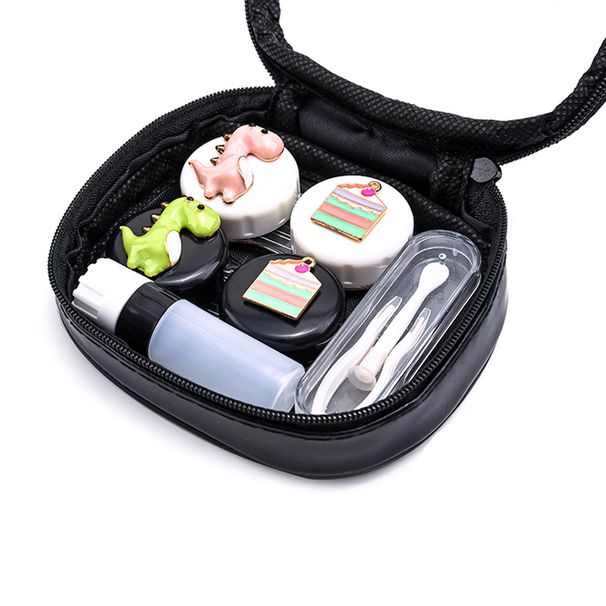 Unisex Contact myopia glasses box female cute cartoon simple double partner box shadow care storage box contact lenses box_maomaolike.com