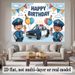 Police Car Birthday Party Banner - 2D Flat Polyester Backdrop, Wall Hanging Photo Props, Police Theme Party Decor_maomaolike.com