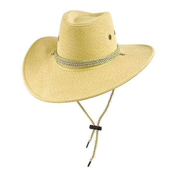 Unisex Western suede cowboy hat Ethnic style retro knight top hat jazz hat_maomaolike.com
