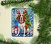Brittany Spaniel Christmas Reindeer Porcelain Ornament Christmas Tree Hanging Decorations For Home Christmas Holiday, Rectangle, Gift, Multicolor_maomaolike.com