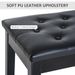 Piano Bench, Duet Piano Chair With Leather Padded Cushion And Wooden Frame, Button Tufted Keyboard Bench, Black_maomaolike.com