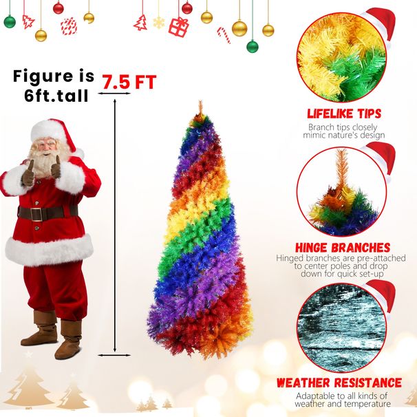 7.5ft PVC Rainbow Spiral TreeEJ_maomaolike.com