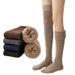 Non-slip wool long tube knee socks children's winter velvet padded wool socks Terry high socks warm thigh socks_maomaolike.com