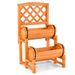 Wooden 2-Tier Raised Garden Bed With 2 Cylindrical Planter Boxes And Trellis_maomaolike.com