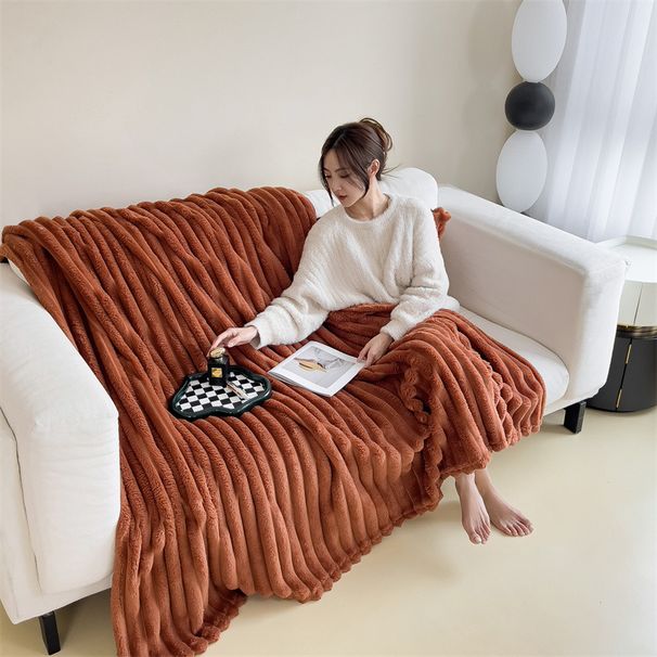 Rabbit Fur Winter Office Thick Nap Air Conditioning Sofa Cover Small Blanket Bed Factory Wholesale_maomaolike.com