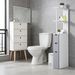 Narrow Side Floor Organizer Freestanding Linen Tower With 2-Tier Shelf And Drawers Bathroom Storage Cabinet_maomaolike.com