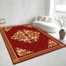 Living Room Rug Large Size Gorgeous Gold Frame Design Bedroom Rug Plush Thickened Machine Washable Thickened Underlay Interior Decorative Rug_maomaolike.com