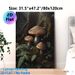 Forest Mushroom Painting Poster, Realistic Dark Forest Mushroom & Fern Scene Poster, Calming Natural Woodland Design, Ideal For Living Room, Bedroom_maomaolike.com