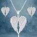 High Quality Aesthetic New Design, Silver Micro Inlaid Zircon Angel Wing Heart-Shaped Women's Pendant Necklace,_maomaolike.com