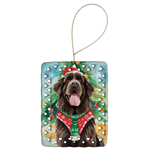 Newfoundland Christmas Porcelain Ornament Christmas Tree Hanging Decorations For Home Christmas Holiday, Rectangle, Gift, Multicolor_maomaolike.com