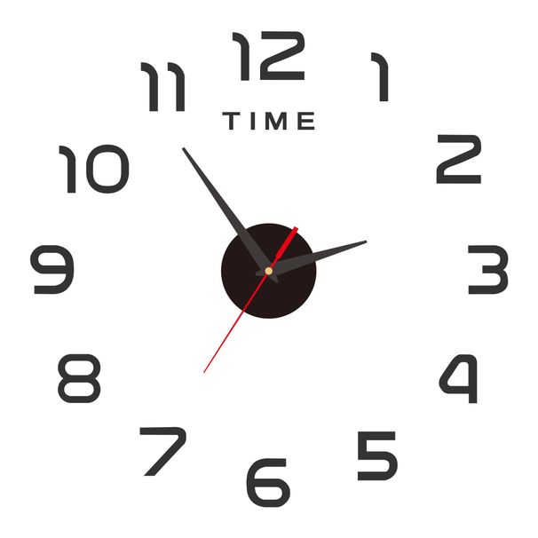 Frameless Wall Clock Living Room Bedroom Clock DIY Silent Art Wall Clock Creative Hole-Free Decorative Wall Sticker Clock Roman Scale Dials_maomaolike.com