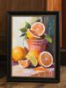 Citrus Triptych Wall Art (Oranges, Lemons, Limes & Grapefruits) – Mediterranean Sun-Kissed Orchard, Impasto Brushstrokes, Impressionist Art_maomaolike.com