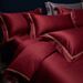Elegant And Luxurious 100S Satin Long-Staple Cotton Four-Piece Set In Burgundy For Wedding Celebration Bedding 1.8m_maomaolike.com