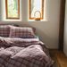 Wholesale INS Japanese Simple Plaid Pure Cotton Yarn-Dyed Double Layer Crepe Four-Piece All-Cotton Retro Style 4-Piece Set_maomaolike.com