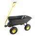 Folding Car Poly Garden Dump Truck With Steel Frame, 10 Inches. Pneumatic Tire, 300 Lb Capacity Body 55L Black_maomaolike.com