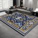 Living Room Rug Large Size Gorgeous Gold Frame Design Bedroom Rug Plush Thickened Machine Washable Thickened Underlay Interior Decorative Rug_maomaolike.com