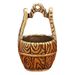 Brass Bucket Car Keychain Pendant Accessory Bag Unisex Gift Engraved With Fu Character Vintage Copper Small Item_maomaolike.com
