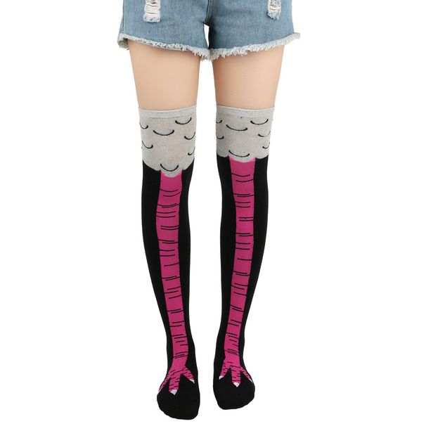 Unisex Chicken feet socks cotton socks personality funny chicken feet socks heart socks high above the knee socks ins tide socks_maomaolike.com