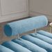 53.2"Width Modern End Of Bed Bench Sherpa Fabric Upholstered 2 Seater Sofa Couch Entryway Ottoman Bench Fuzzy Sofa Stool Footrest Window Bench With Gold Metal Legs For Bedroom Living Room,Blue_maomaolike.com