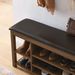 A Height-adjustable Long Shoe-changing Bench,made Of Natural Rubberwood,comes With A Comfortable Seat,concealed Storage Space And Large Storage Compartments. Features Natural Wood Grain.Brown_maomaolike.com