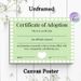 Adoption Certificate Painting Poster, Pastel-toned Cloud-bordered Certificate Poster, Heartfelt Keepsake For Commemorating Adoption, Suitable For Home_maomaolike.com
