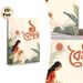 South Asian Traditional Female Painting Poster, Soft Watercolor-style Elegant Figure With Tropical Foliage Poster, Artistic Cultural Decor Suitable_maomaolike.com
