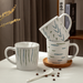 Sesame Glazed Hand-painted Blue-green Ceramic Mug, Milk Breakfast Cup_maomaolike.com